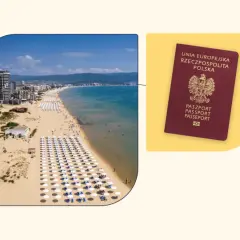 Słoneczna plaża w Bułgarii i polski paszport. Czy do Bułgarii potrzebny jest paszport? Pytanie o dokumenty na wakacje.