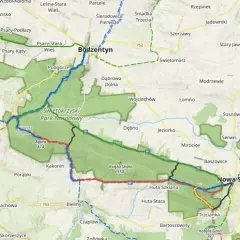 Mapa szlaków turystycznych w Świętokrzyskim Parku Narodowym. Ciekawostki przyrodnicze i historyczne na trasach wokół Bodzentyna i Nowej Słupi.