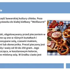 Tradycyjne niemieckie precle, popularne jedzenie w Niemczech, podane z kiełbasą, serem i piwem.
