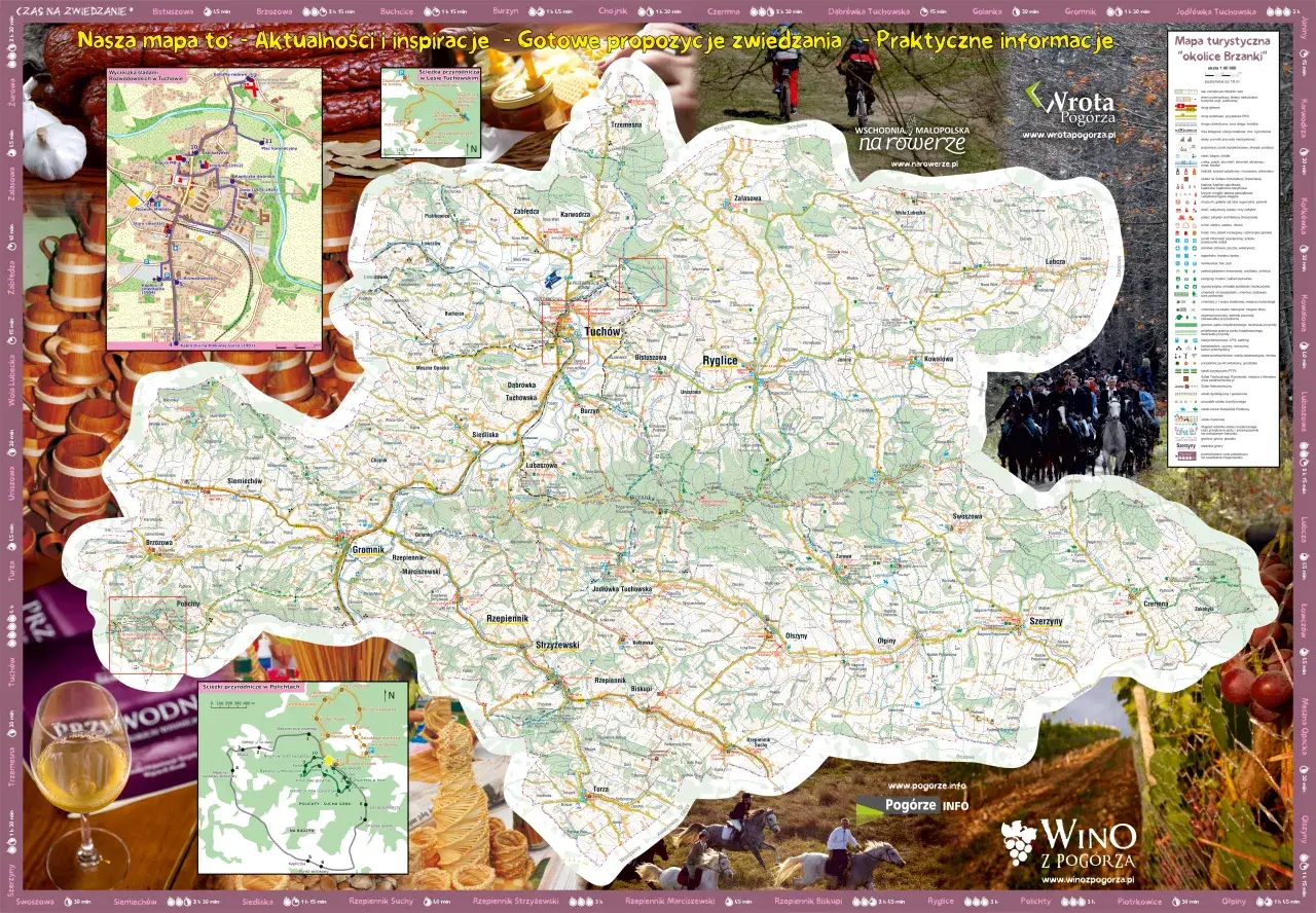 Mapa szlak&oacute;w turystycznych Brzanka