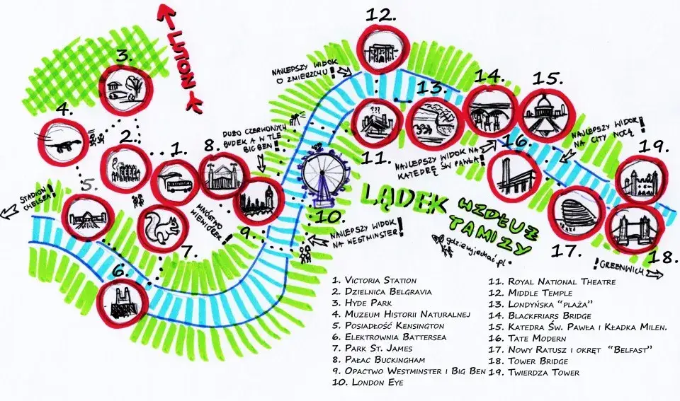 Mapa dzielnic Londynu z atrakcjami